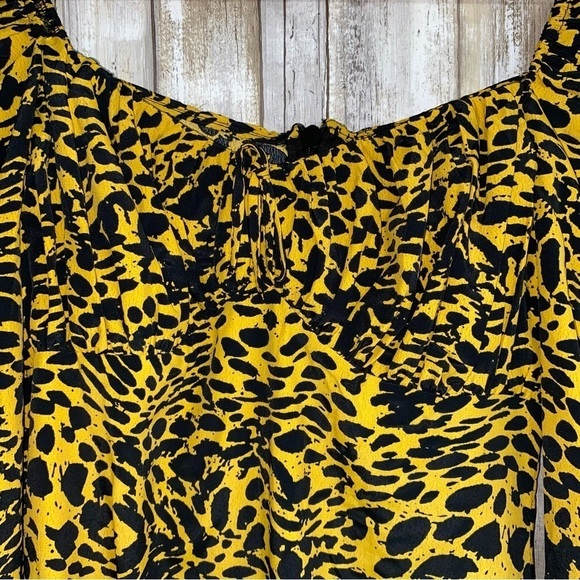 NWT Topshop Leopard Yellow & Black Dress - Picture 4 of 9